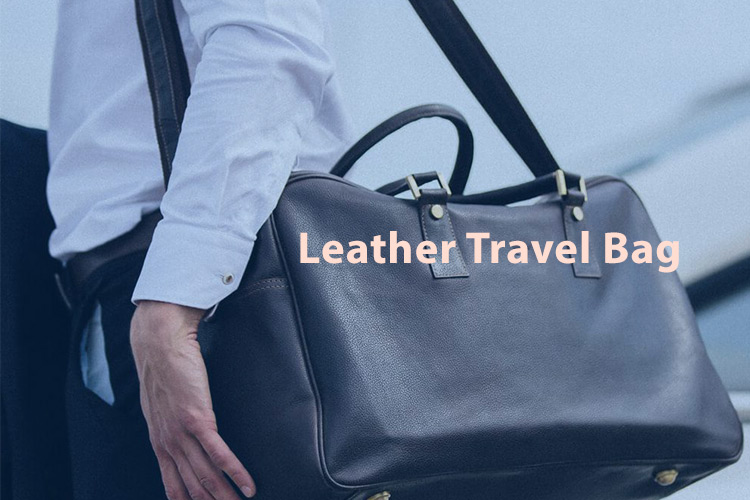 Black leather travel bag